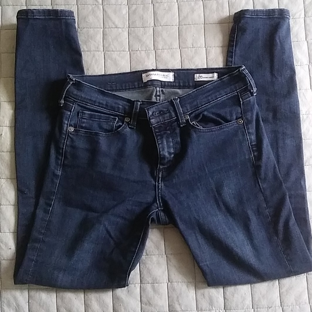Banana Republic Skinny Ankle Dark Wash Jeans Sz 26